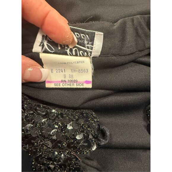 Lady Winn California by Teddi Vintage Sequined Neck/Cuffs Blouse Sz. 8 Flowy - Picture 7 of 7